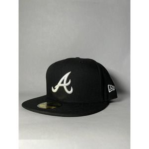 Atlanta Braves MLB Game Authentic 59FIFTY Fitted Cap (Black) Size 7 1/8 Custom